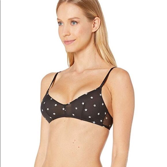 DKNY Black Bra with White Star Design - Picture 2 of 4